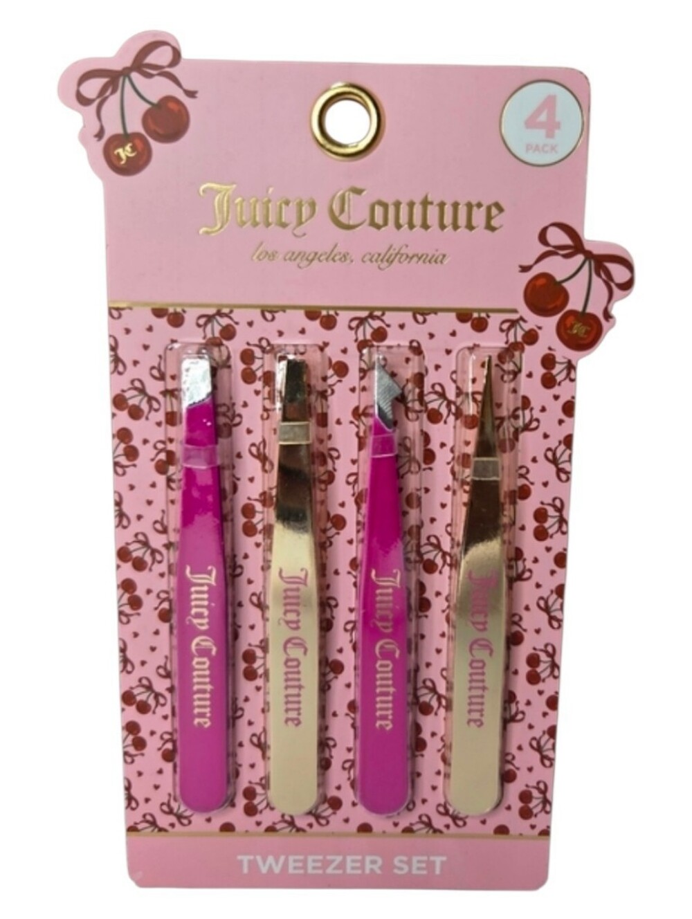 💕▪️Juicy Couture▪️ Hot Pink and Gold Set Of 4 Tweezers